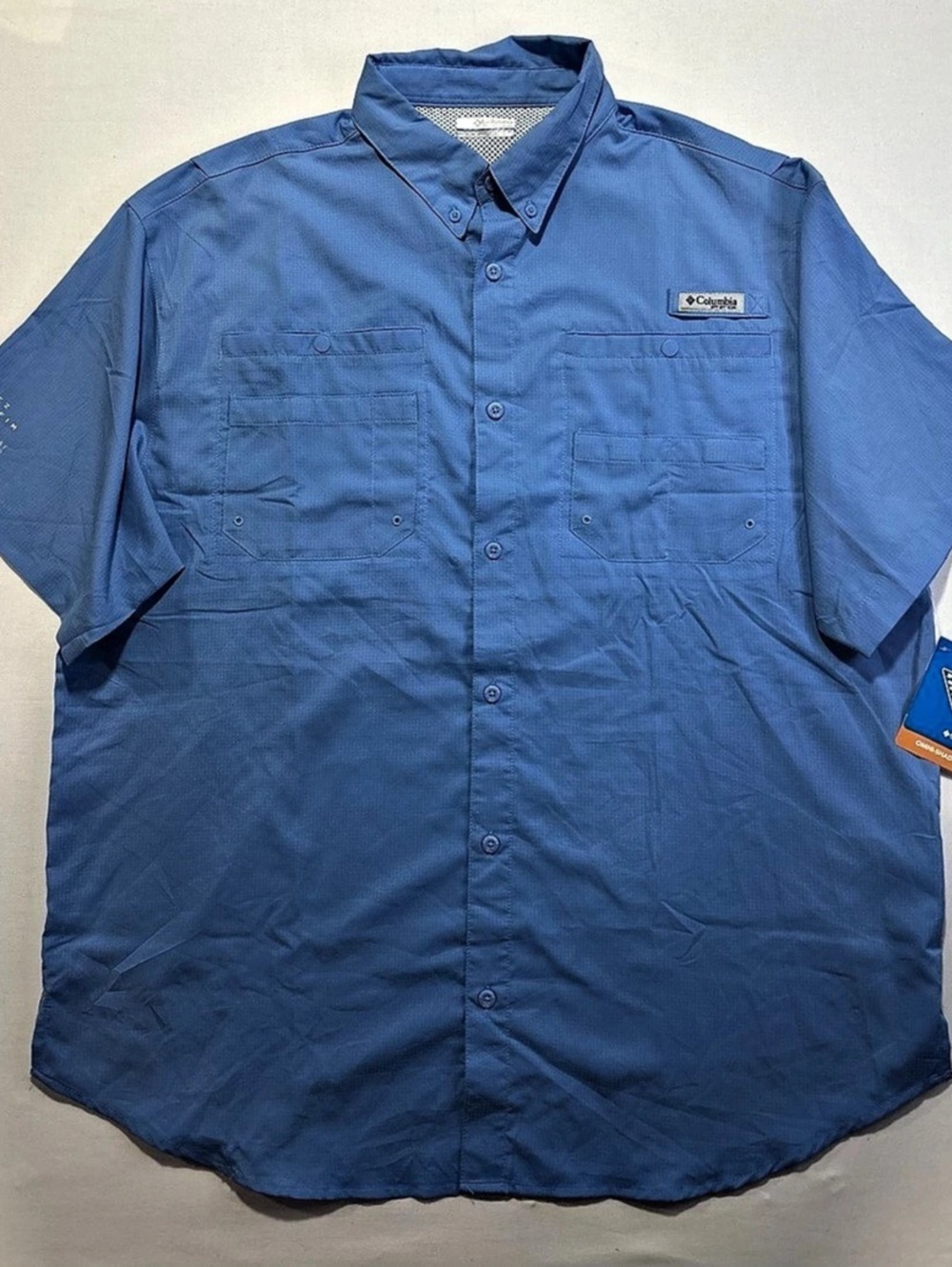 NWT Columbia PFG Tamiami II Shirt Mens XL Blue River Oaks Tennis Clay Court